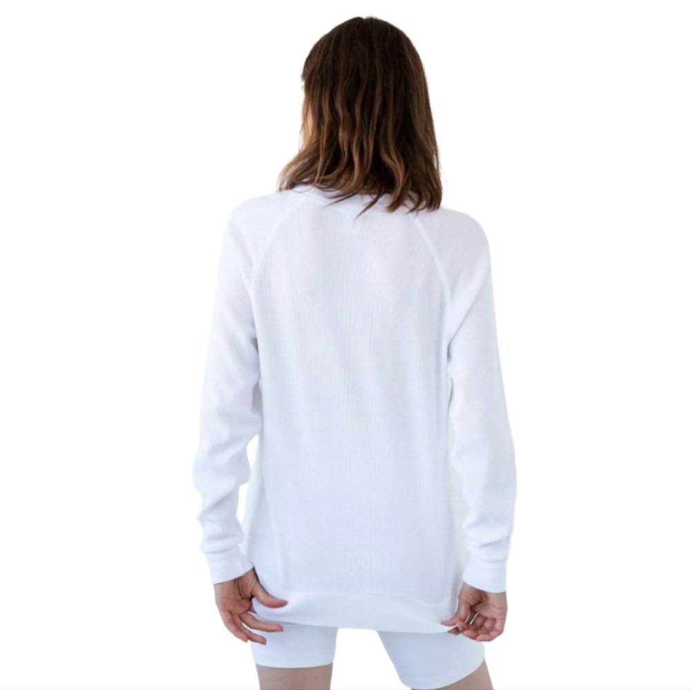 Aritzia TNA Andrews Waffle Longsleeve Thermal Crew-Neck Shirt - Picture 2 of 6